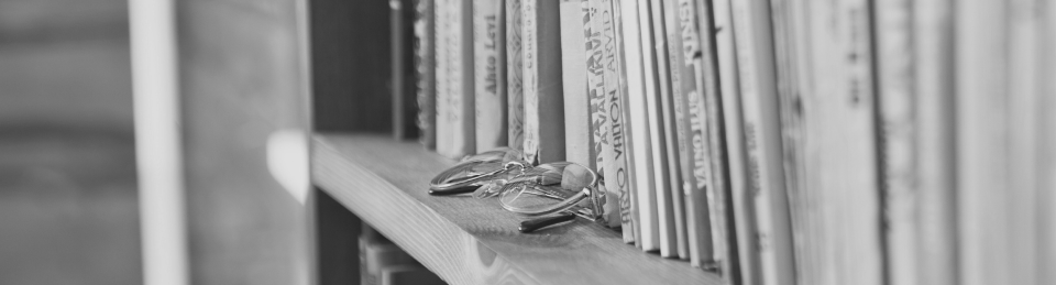 Glasses on a shelf